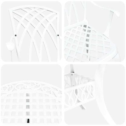 Garden Dining Set 5 pcs White Aluminium