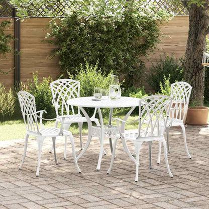 Garden Dining Set 5 pcs White Aluminium