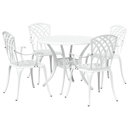 Garden Dining Set 5 pcs White Aluminium