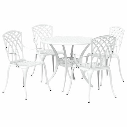 Garden Dining Set 5 pcs White Aluminium