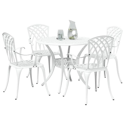 Garden Dining Set 5 pcs White Aluminium