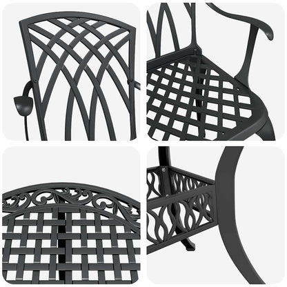 Garden Dining Set 7 pcs Black Aluminium