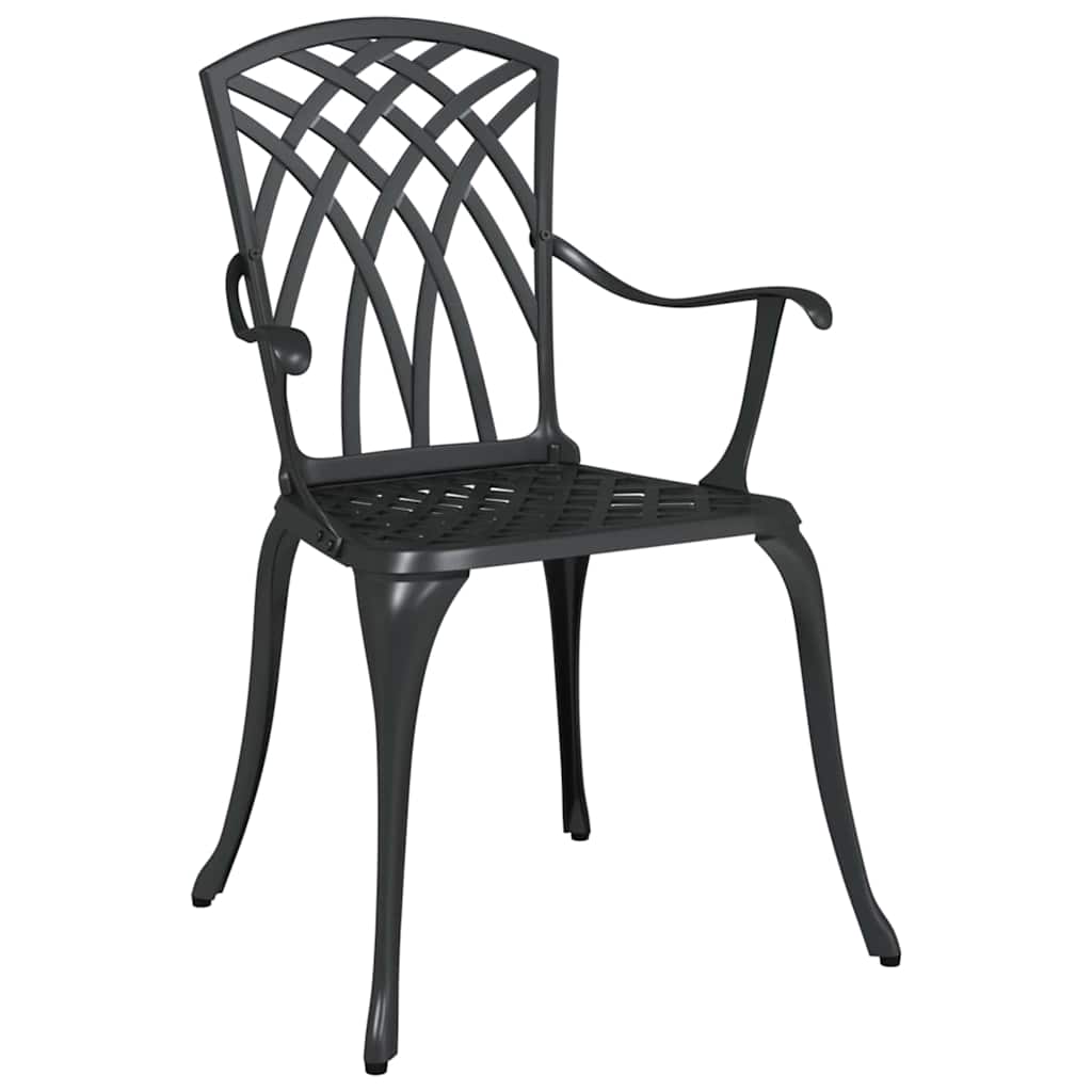 Garden Dining Set 7 pcs Black Aluminium