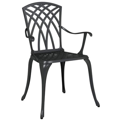 Garden Dining Set 7 pcs Black Aluminium