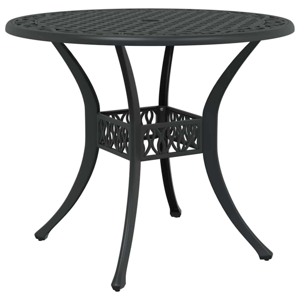 Garden Dining Set 7 pcs Black Aluminium