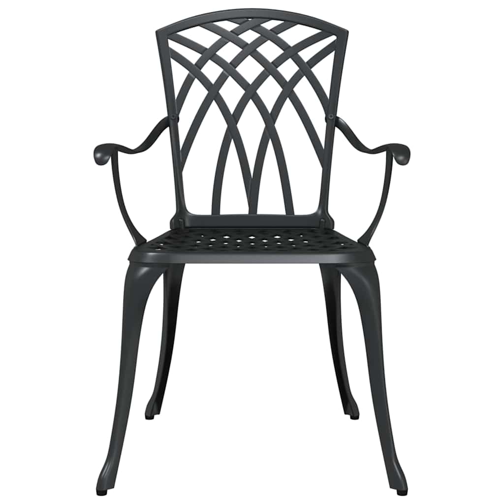 Garden Dining Set 7 pcs Black Aluminium