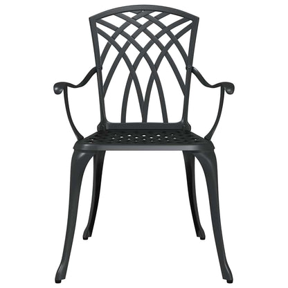 Garden Dining Set 7 pcs Black Aluminium