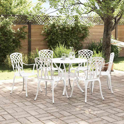 Garden Dining Set 7 pcs White Aluminium