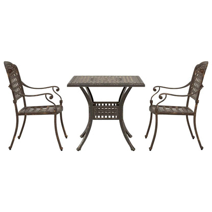 Garden Table Set 3 pcs Bronze Cast Aluminium
