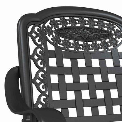 Garden Table Set 3 pcs Black Cast Aluminium