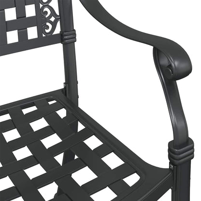 Garden Table Set 3 pcs Black Cast Aluminium