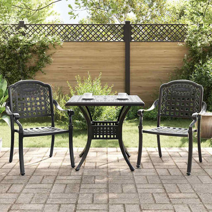 Garden Table Set 3 pcs Black Cast Aluminium