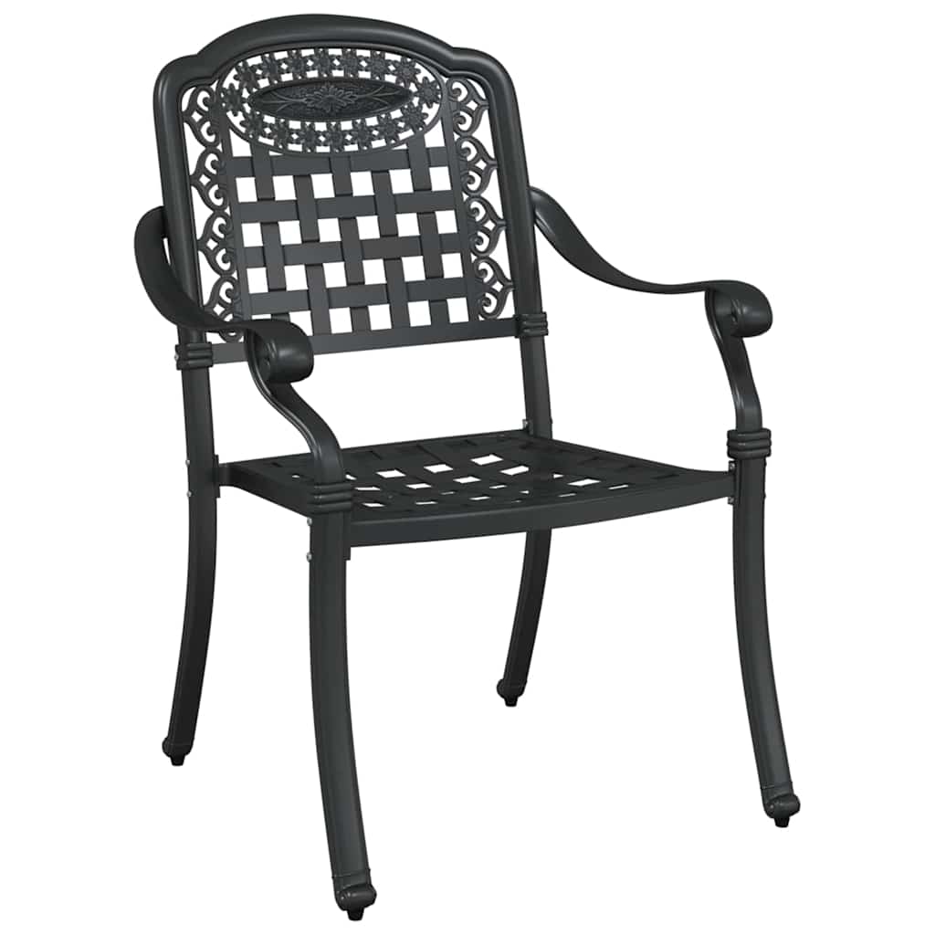 Garden Table Set 3 pcs Black Cast Aluminium