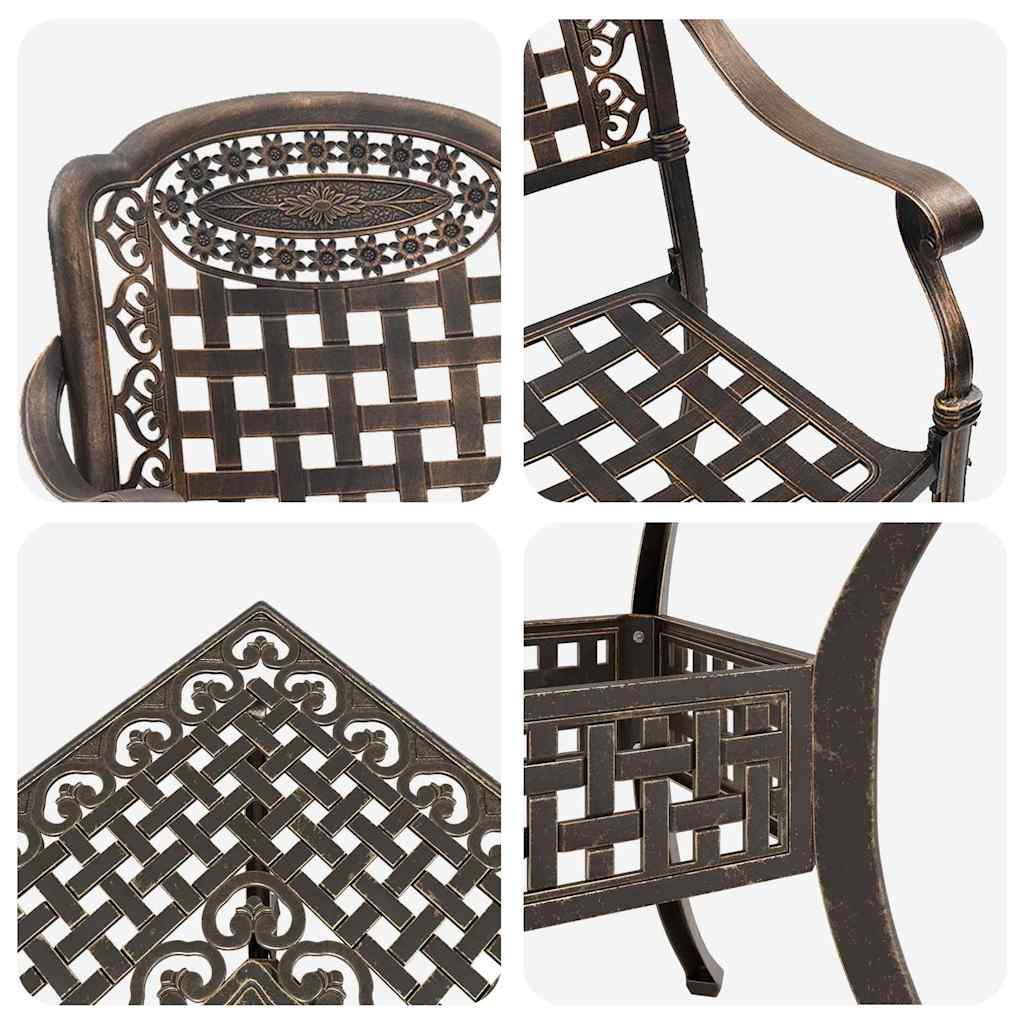 Garden Table Set 5 pcs Bronze Cast Aluminium