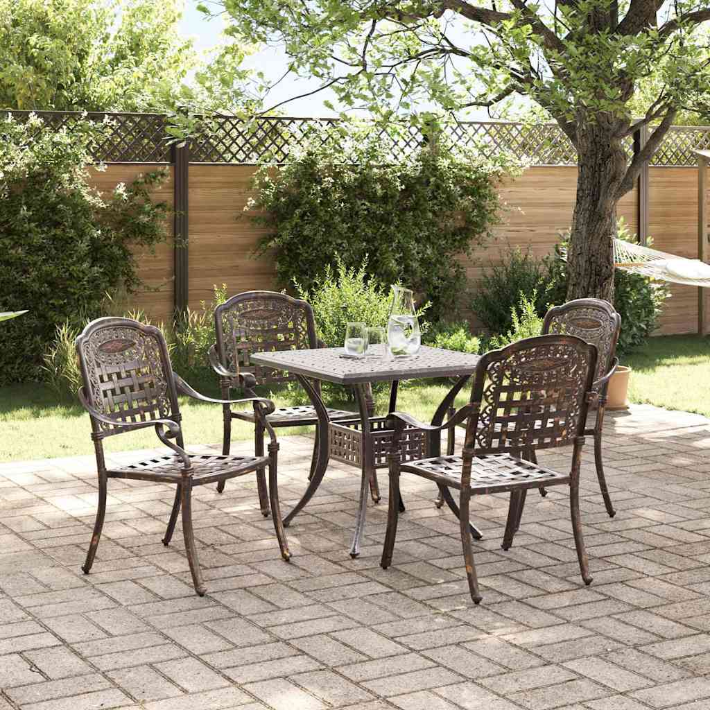 Garden Table Set 5 pcs Bronze Cast Aluminium