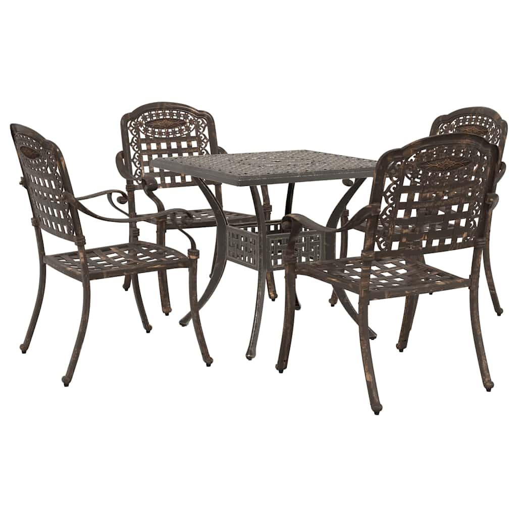 Garden Table Set 5 pcs Bronze Cast Aluminium