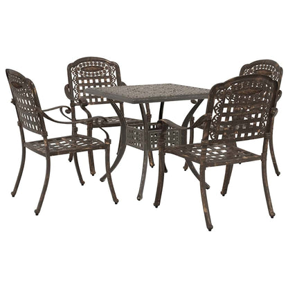 Garden Table Set 5 pcs Bronze Cast Aluminium