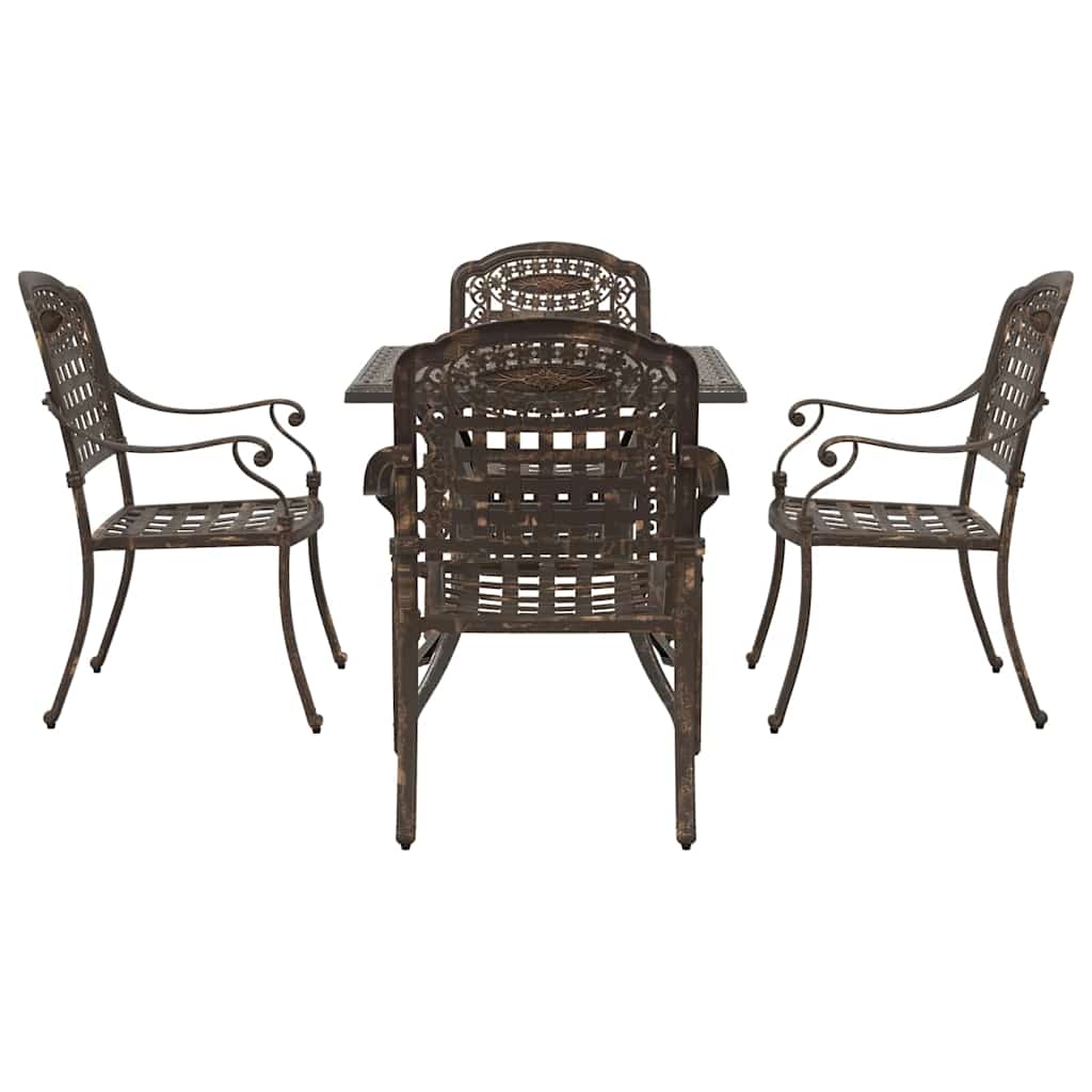 Garden Table Set 5 pcs Bronze Cast Aluminium