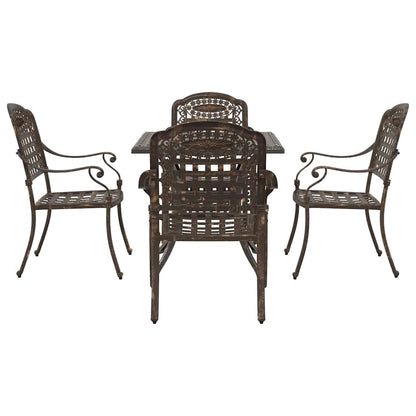 Garden Table Set 5 pcs Bronze Cast Aluminium