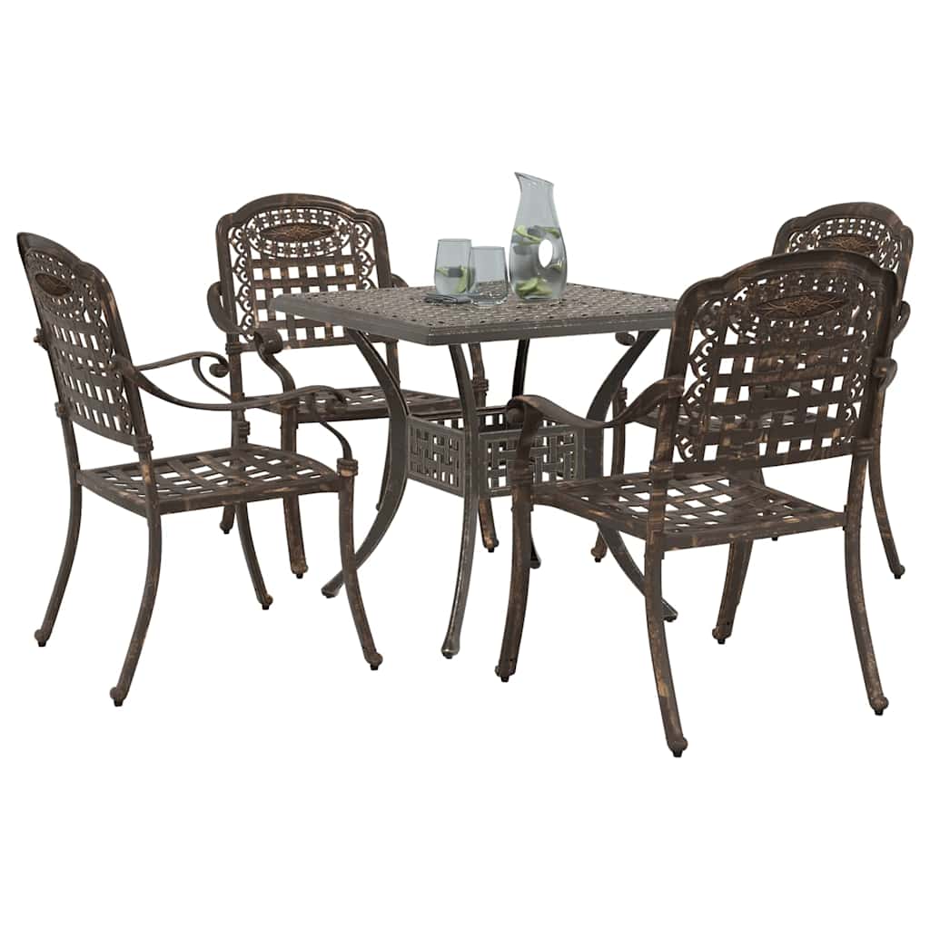 Garden Table Set 5 pcs Bronze Cast Aluminium
