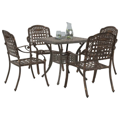Garden Table Set 5 pcs Bronze Cast Aluminium