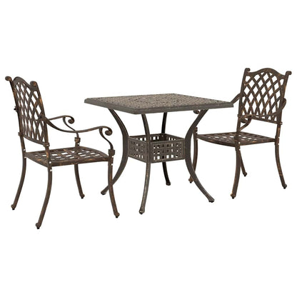 Garden Table Set 3 pcs Bronze Cast Aluminium