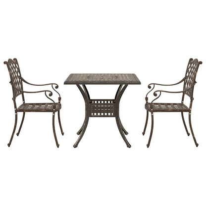 Garden Table Set 3 pcs Bronze Cast Aluminium