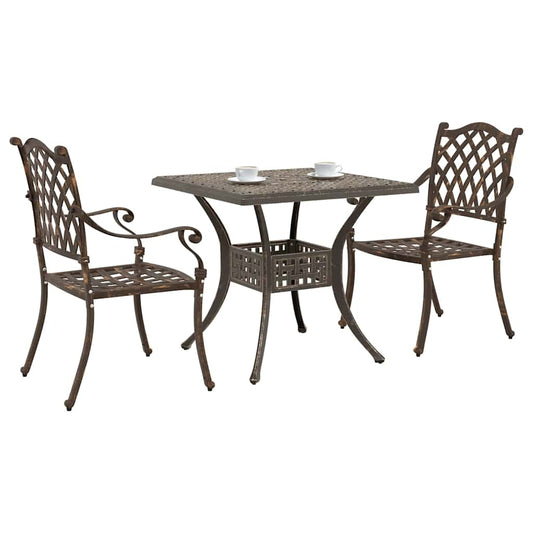 Garden Table Set 3 pcs Bronze Cast Aluminium