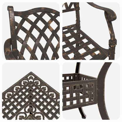 Garden Table Set 5 pcs Bronze Cast Aluminium
