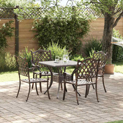 Garden Table Set 5 pcs Bronze Cast Aluminium