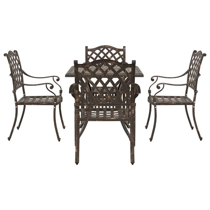 Garden Table Set 5 pcs Bronze Cast Aluminium