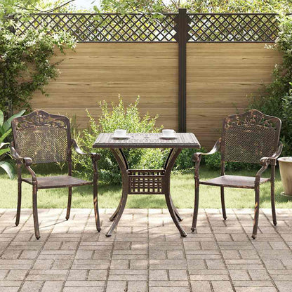 Garden Table Set 3 pcs Bronze Cast Aluminium