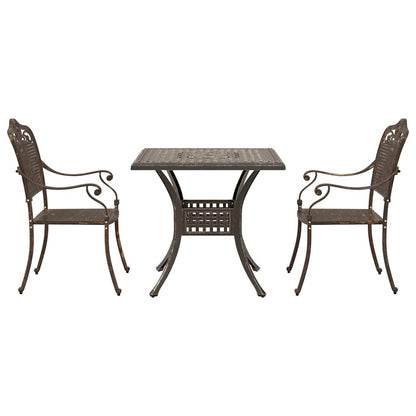 Garden Table Set 3 pcs Bronze Cast Aluminium