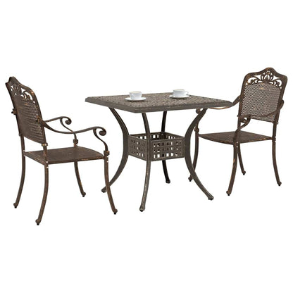 Garden Table Set 3 pcs Bronze Cast Aluminium