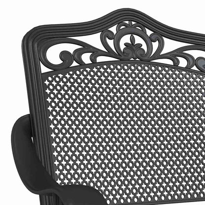 Garden Table Set 3 pcs Black Cast Aluminium