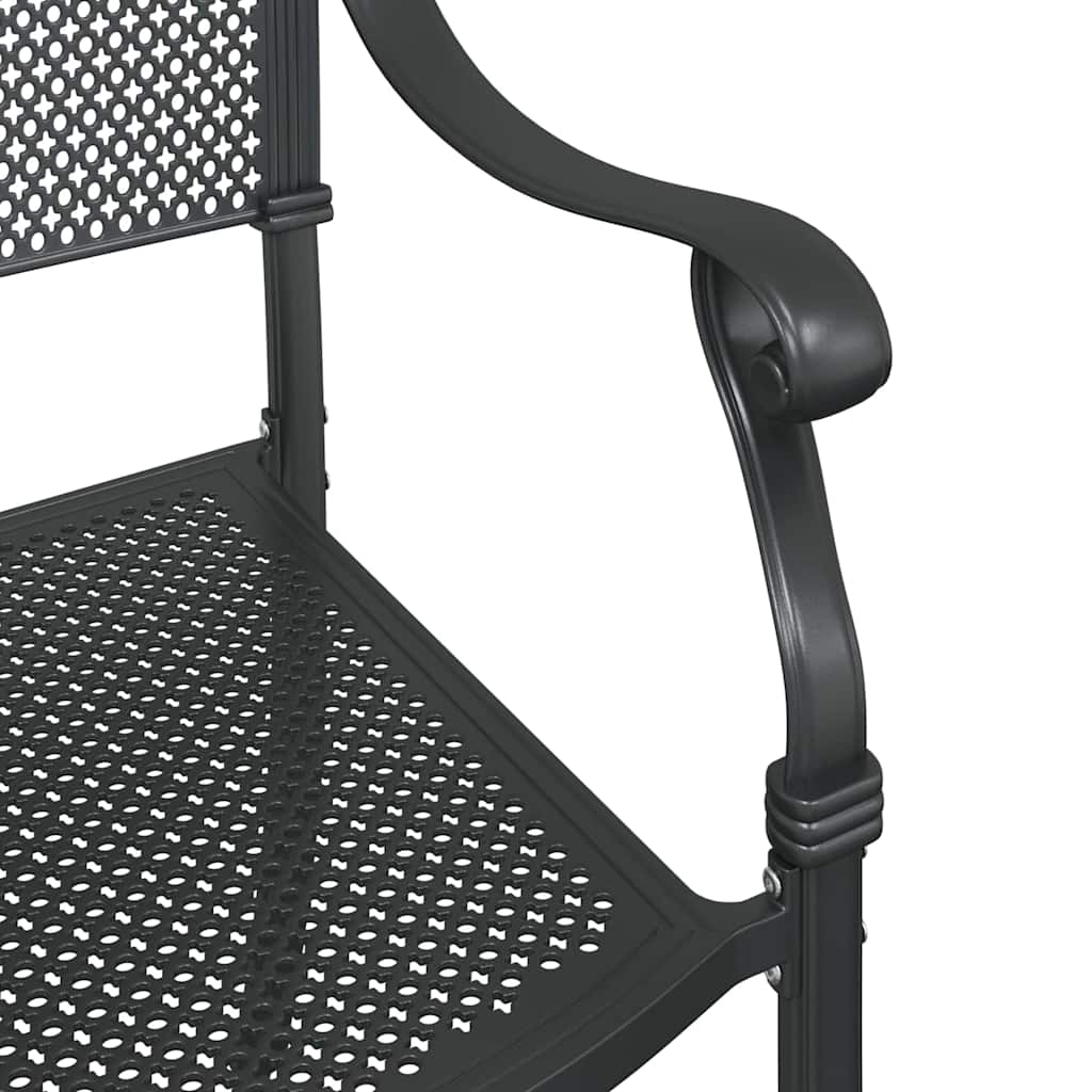 Garden Table Set 3 pcs Black Cast Aluminium