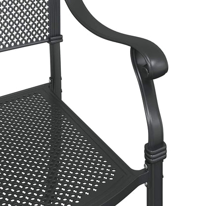 Garden Table Set 3 pcs Black Cast Aluminium