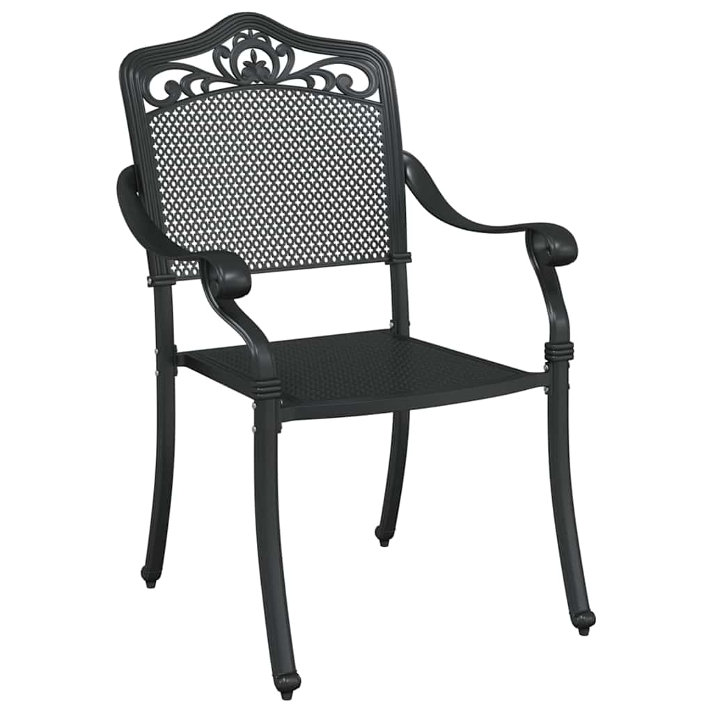 Garden Table Set 3 pcs Black Cast Aluminium