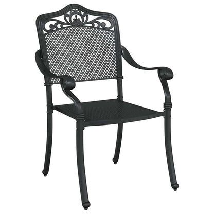 Garden Table Set 3 pcs Black Cast Aluminium