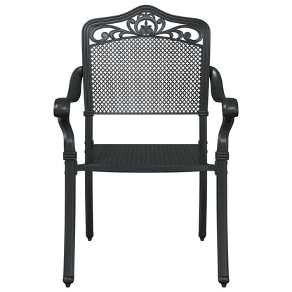 Garden Table Set 3 pcs Black Cast Aluminium