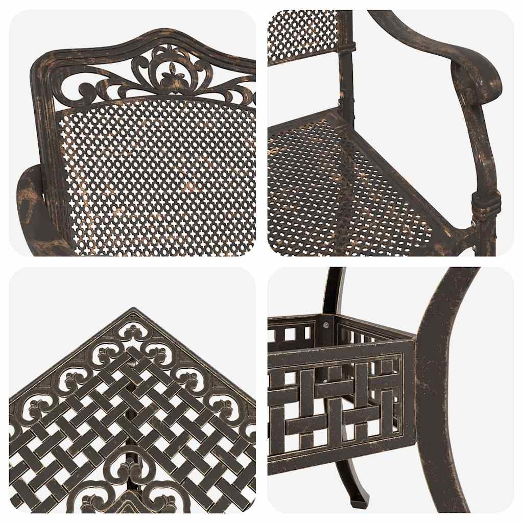 Garden Table Set 5 pcs Bronze Cast Aluminium