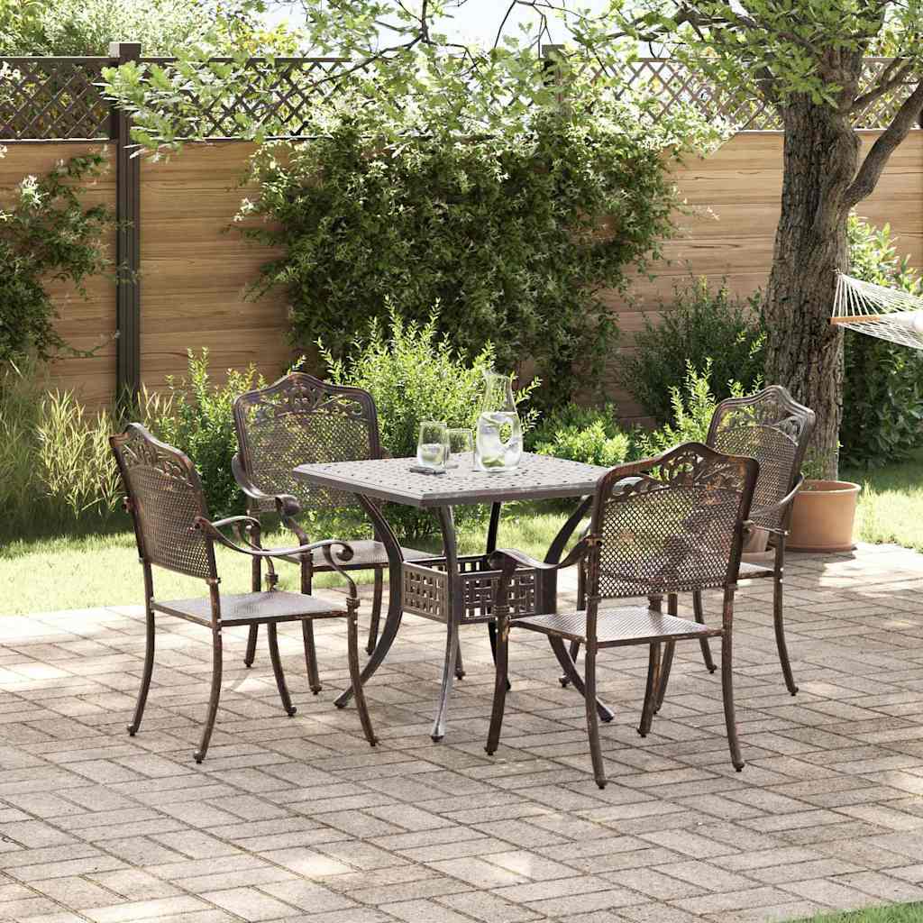 Garden Table Set 5 pcs Bronze Cast Aluminium