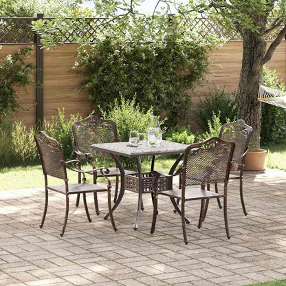 Garden Table Set 5 pcs Bronze Cast Aluminium