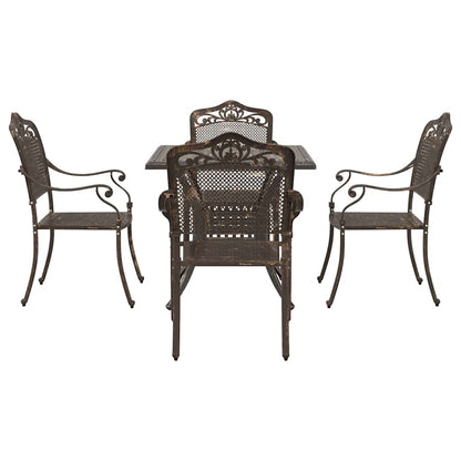 Garden Table Set 5 pcs Bronze Cast Aluminium
