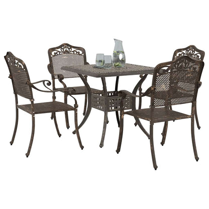 Garden Table Set 5 pcs Bronze Cast Aluminium