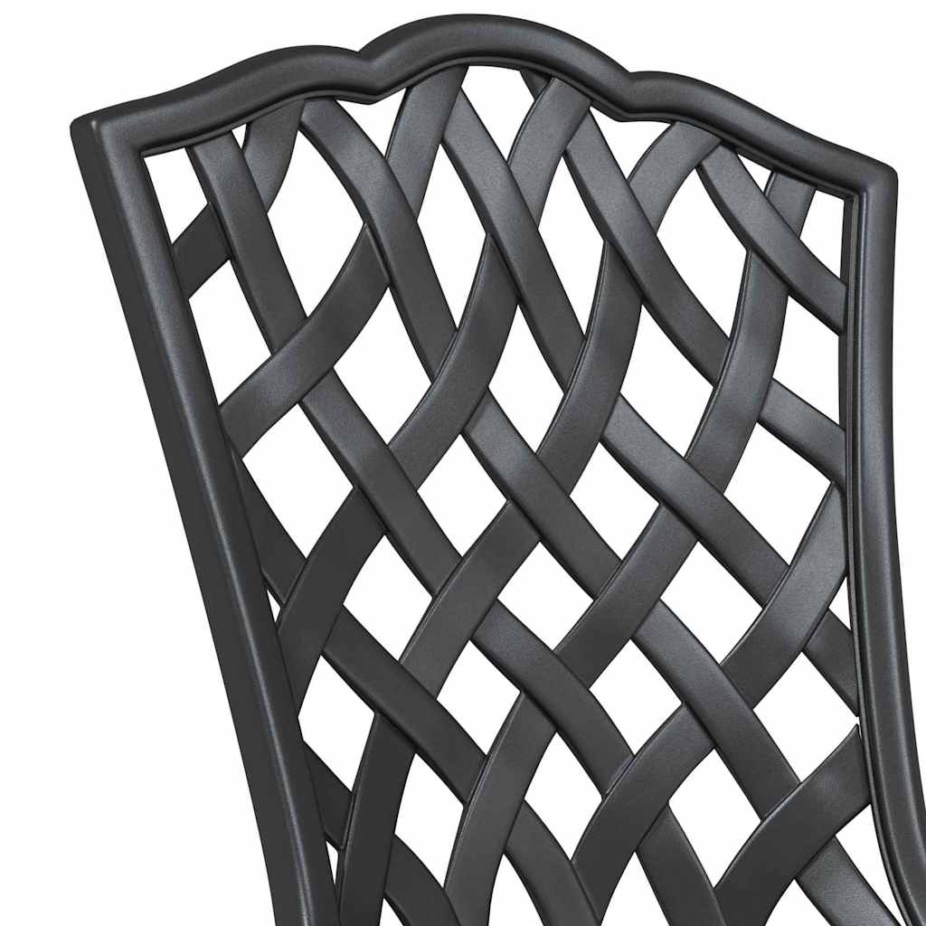 Garden Table Set 3 pcs Black Cast Aluminium
