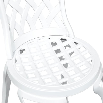 Garden Table Set 3 pcs White Cast Aluminium