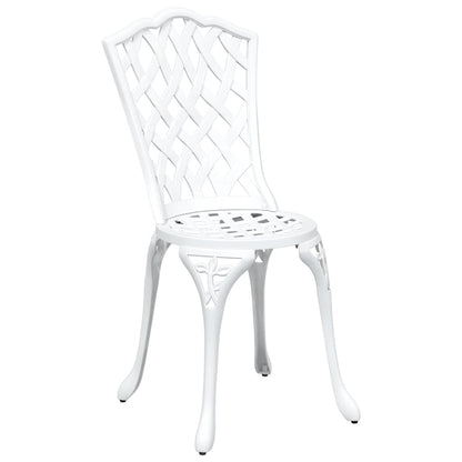 Garden Table Set 3 pcs White Cast Aluminium