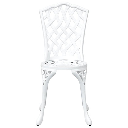 Garden Table Set 3 pcs White Cast Aluminium