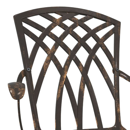 Garden Table Set 3 pcs Bronze Cast Aluminium